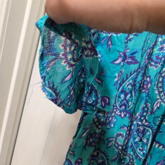 Cabernet Blue Paisley Oversized Maxi Dress Size Medium - Picture 6 of 8